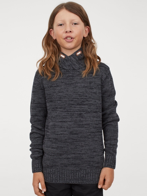 H&M Boys Grey Funnel-collar Jumper
