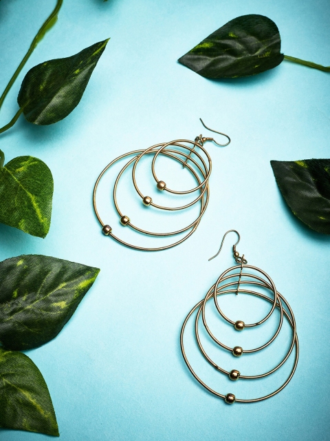 ZeroKaata Gold-Plated Circular Drop Earrings