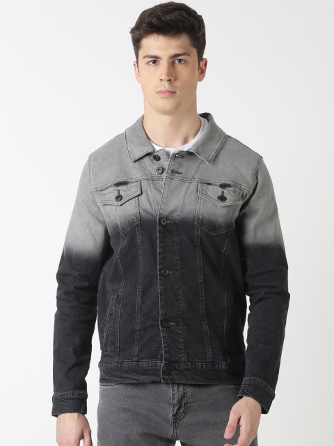 

Blue Saint Men Black Striped Lightweight Denim Jacket