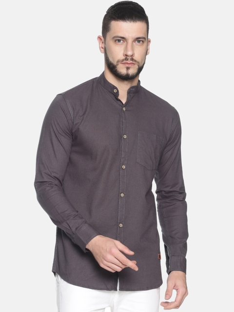 

Campus Sutra Men Grey Classic Regular Fit Solid Casual Shirt