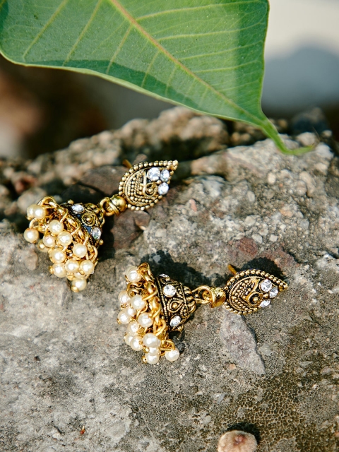 

ZeroKaata Gold-Plated Dome Shaped Drop Earrings