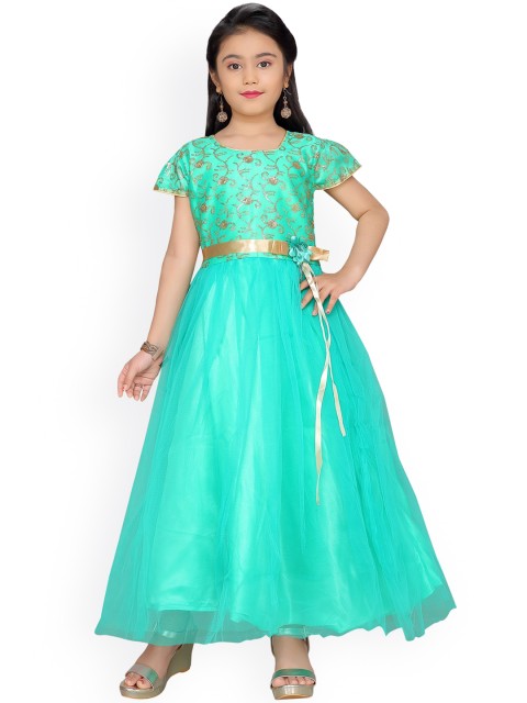 

Aarika Girls Turquoise Blue Embellished A-Line Dress