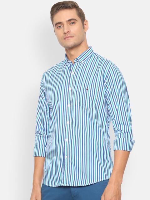 

Louis Philippe Sport Men Blue & White Slim Fit Striped Casual Shirt