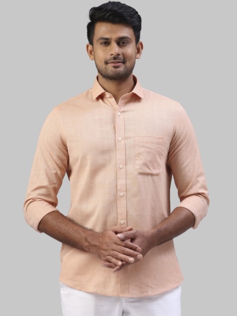 

Raymond Men Beige Regular Fit Solid Casual Shirt