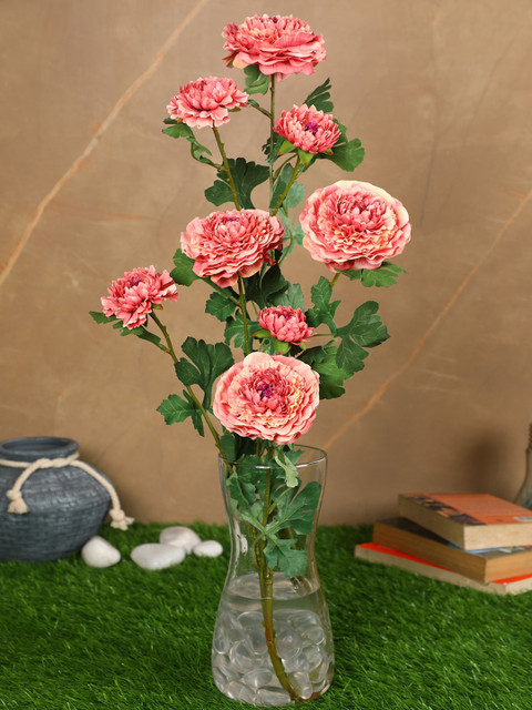 

PolliNation Orange & Green Pack of 2 Stunning Artificial Peony Flower