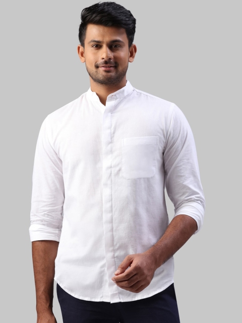

Raymond Men White Solid Casual Shirt