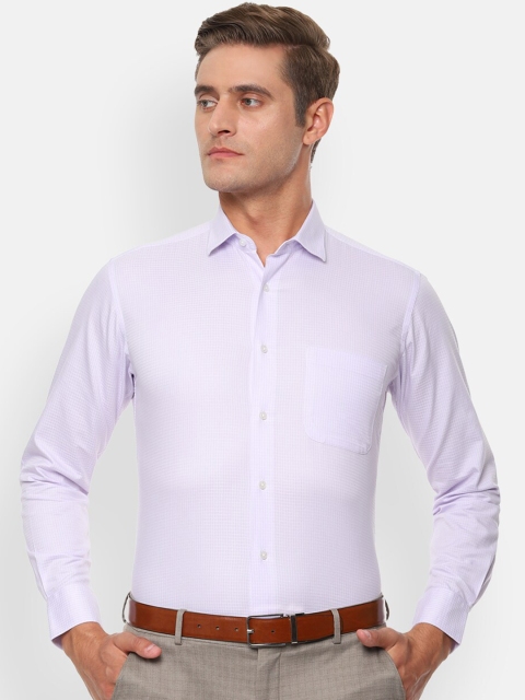 

Van Heusen Men Lavender Regular Fit Checked Formal Shirt