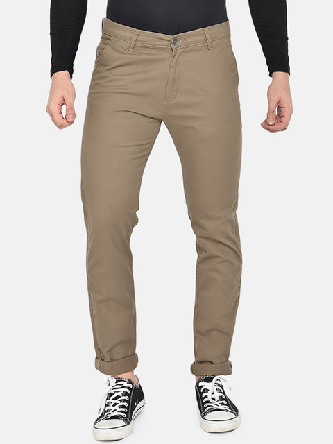 

beevee Men Khaki Regular Fit Solid Chinos