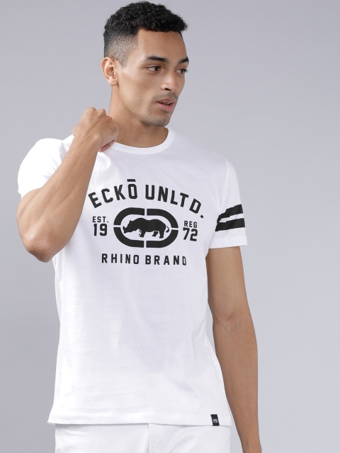 

Ecko Unltd Men White Printed Round Neck T-shirt