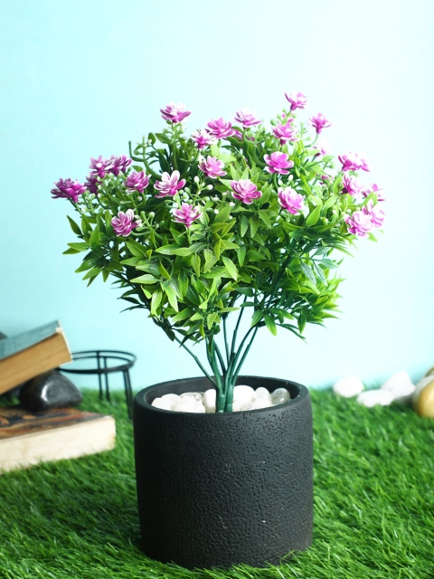 

PolliNation Set Of 2 Pink & Green Stunning Artificial Flowers Without Pot