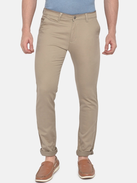 

beevee Men Brown Regular Fit Solid Chinos
