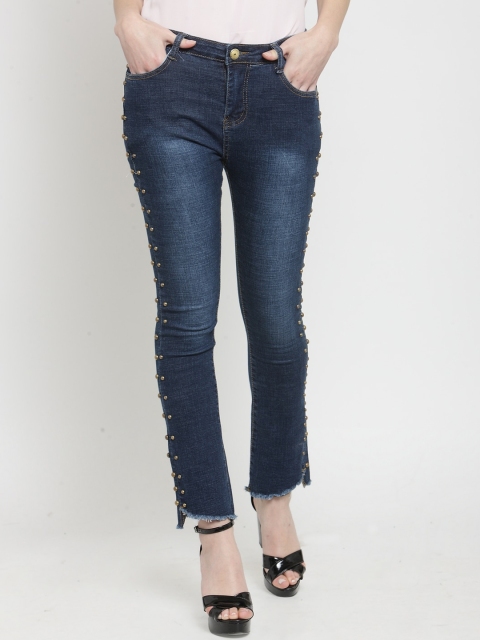 

Global Republic Women Blue Regular Fit Mid-Rise Low Distress Jeans