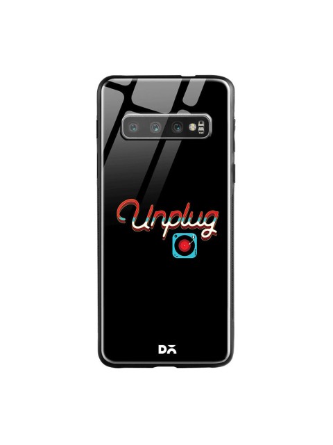 DailyObjects Black & Red Unplug Tunes Samsung Galaxy S10 Shock Absorbent Glass Case