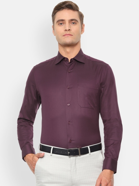 

Louis Philippe Men Purple Self Design Formal Shirt