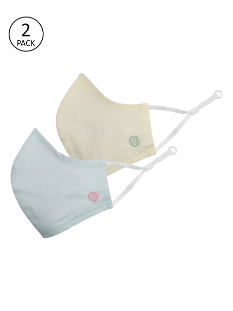 

Van Heusen Women Pack of 2 Pcs Blue & Beige Reusable 3-Ply Protective Outdoor Masks