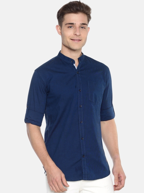 

Campus Sutra Men Navy Blue Classic Regular Fit Solid Casual Shirt