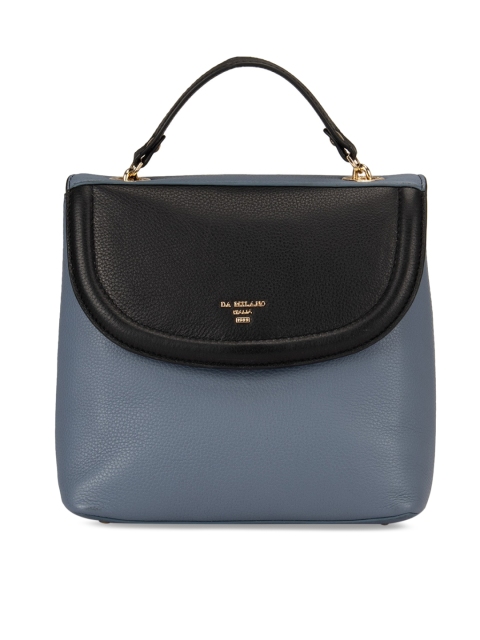 

Da Milano Blue & Black Colourblocked Handheld Bag