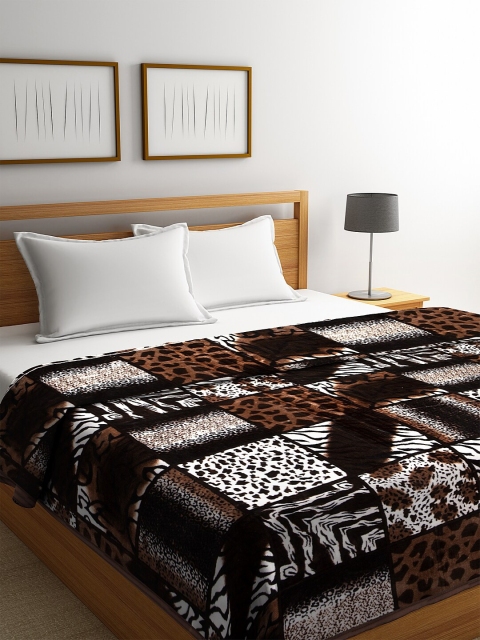 

NEUDIS Brown & White Abstract Heavy Winter 600 GSM Double Bed Blanket