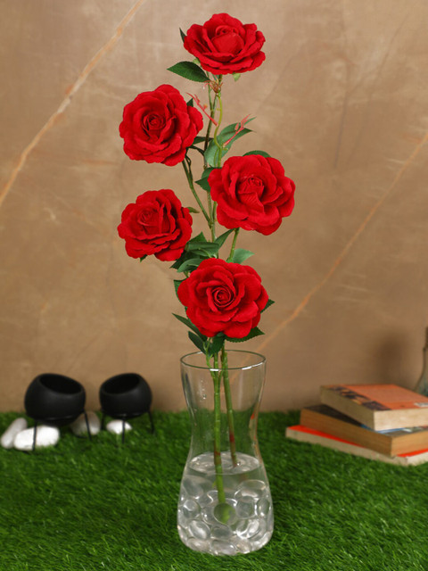 

PolliNation Red & Green Stunning Artificial Rose Flower