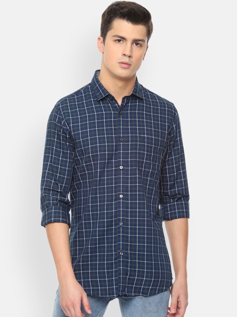 

Van Heusen Sport Men Navy Blue Slim Fit Checked Casual Shirt