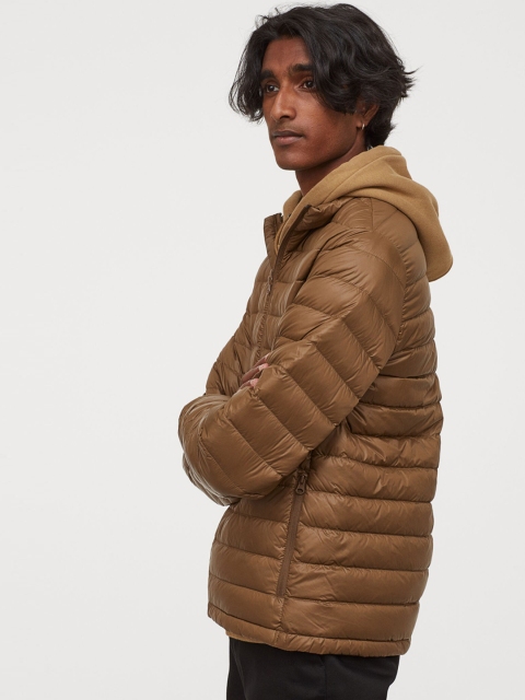 

H&M Men Brown Solid Lightweight Down Puffer Jacket