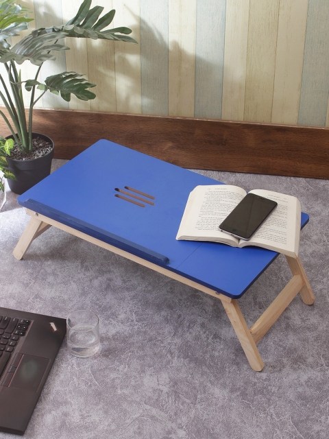 

Aapno Rajasthan Blue Wooden Portable Folding Laptop Cum Study Table