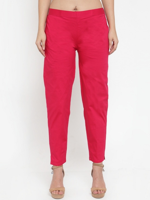 

Baani Creations Women Pink Solid Smart Regular Fit Trousers
