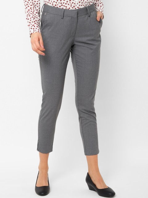

Allen Solly Women Grey Slim Fit Solid Formal Trousers