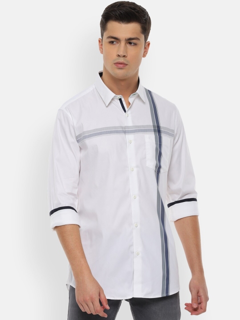 

Van Heusen Sport Men White & Grey Slim Fit Striped Casual Shirt