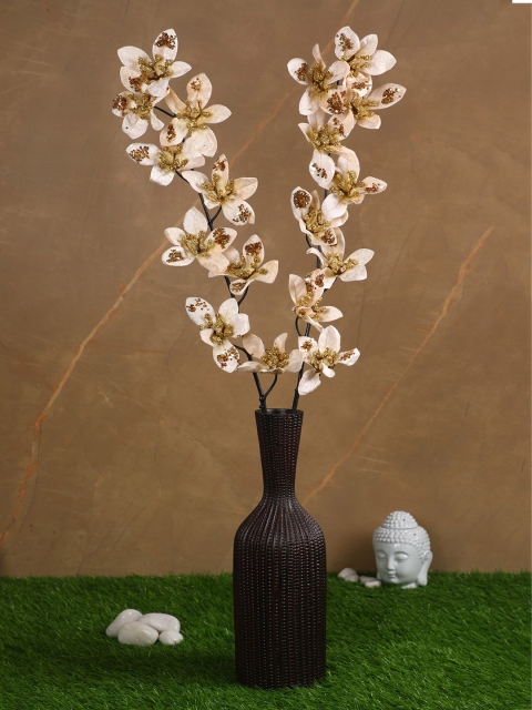 

PolliNation Off-White Set of 2 Premium Artificial Forsythia Glitter Flower