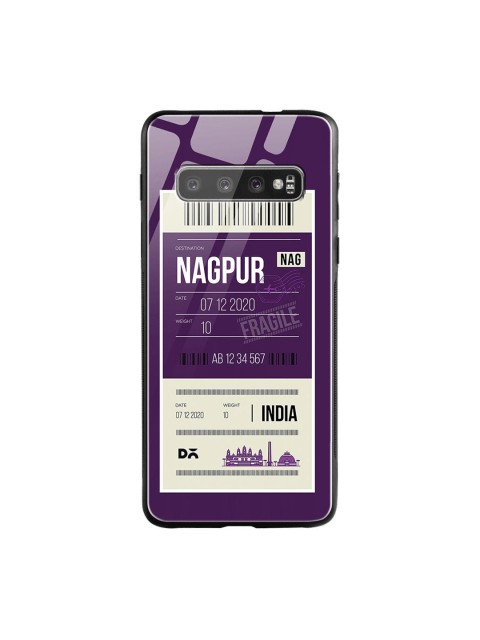 

DailyObjects Purple & White Nagpur City Tag Samsung Galaxy S10 Shock Absorbent Glass Case
