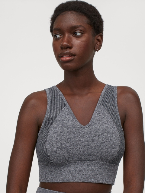 

H&M Women Grey Seamless Sports Bralette