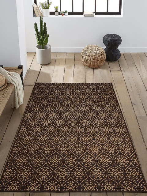 

Saral Home Brown & Beige Floral Anti-Skid Carpet