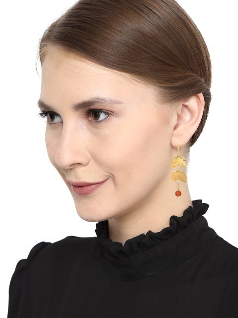 

ZeroKaata Gold-Plated Contemporary Drop Earrings