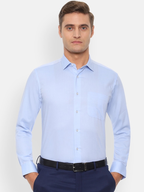 Van Heusen Men Blue Regular Fit Solid Formal Shirt