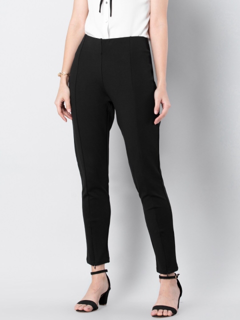

FabAlley Women Black Solid Skinny-Fit Treggings