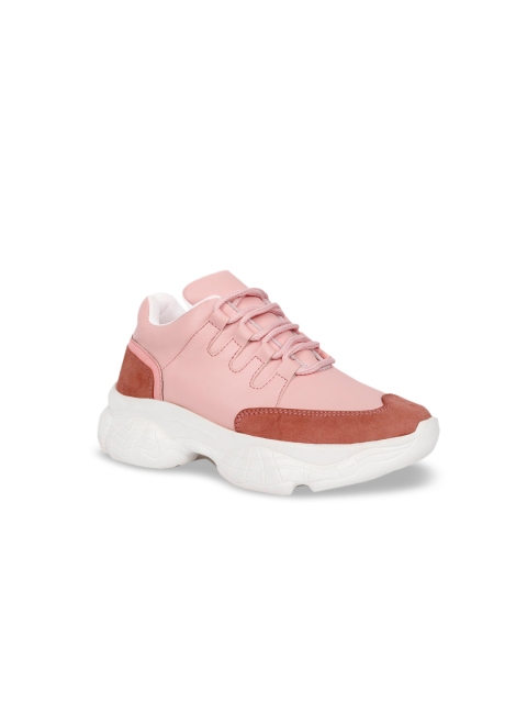 

ZAPATOZ Women Pink & White Colourblocked Sneakers