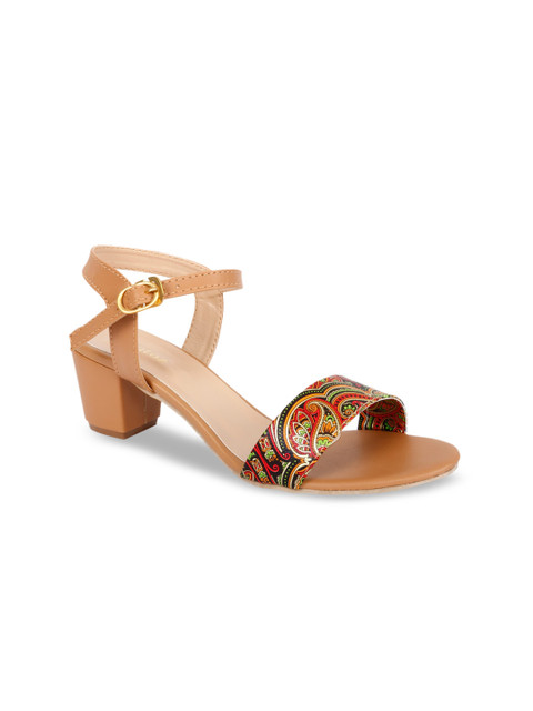 

ZAPATOZ Women Beige Printed Heels