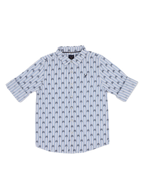 

Allen Solly Junior Boys Blue Slim Fit Printed Casual Shirt