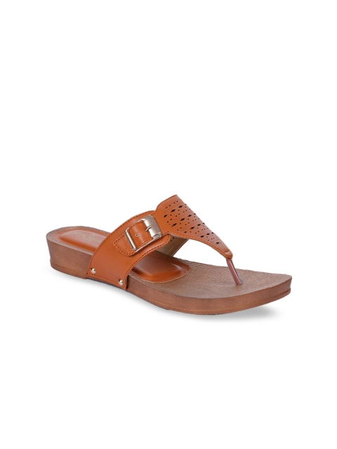 

Liberty Women Tan Brown Solid Open Toe Flats