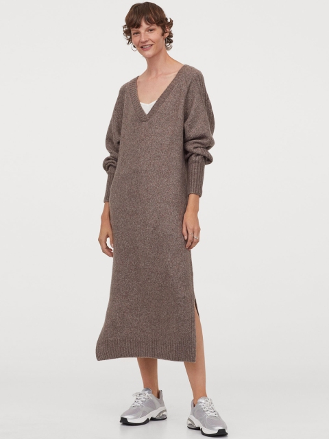 

H&M Women Beige Knitted Dress