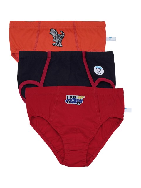 

DChica Boys Pack Of 3 Adventure & Dinosaur Theme Basic Briefs DCUNSE6292/4-5, Red