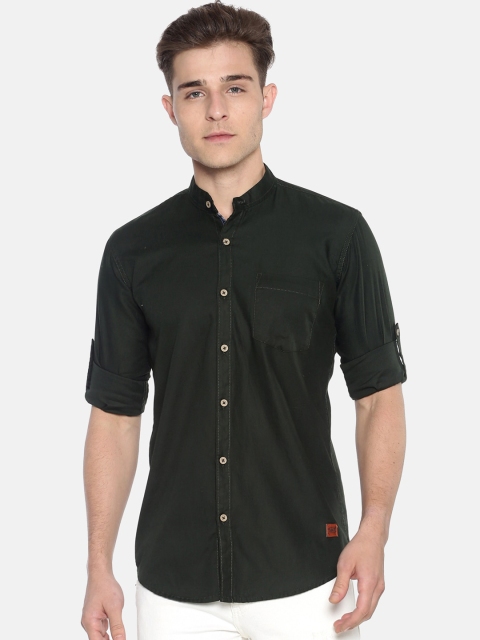 

Campus Sutra Men Olive Green Classic Regular Fit Solid Casual Shirt