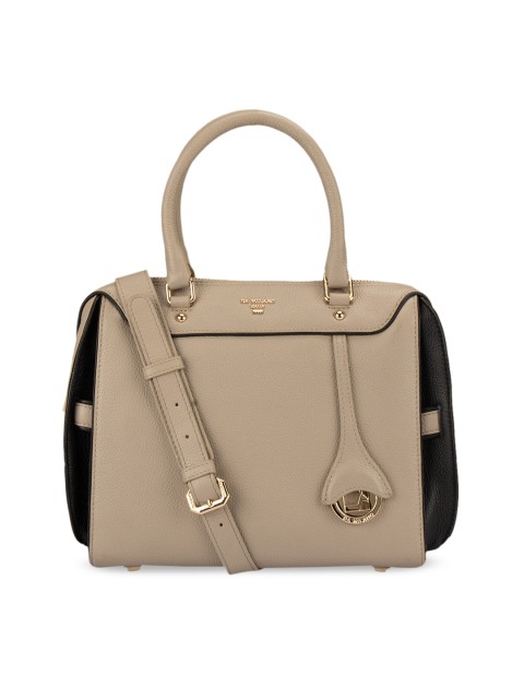 

Da Milano Beige Solid Leather Handheld Bag