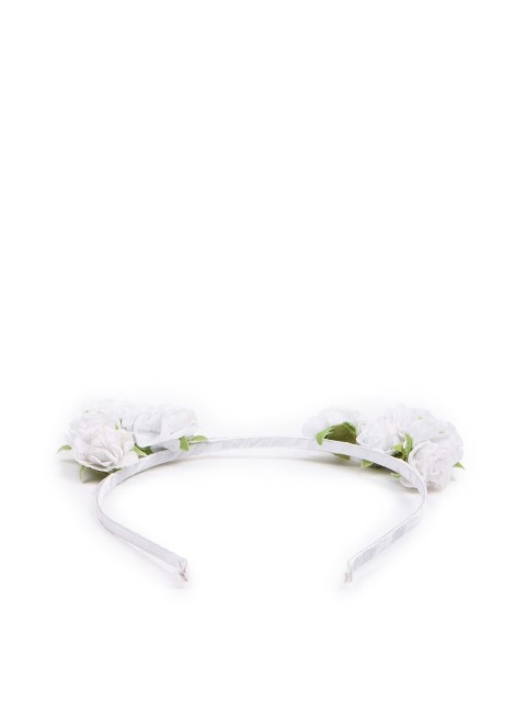 

FOREVER 21 Women White Floral Cat Ear Headband
