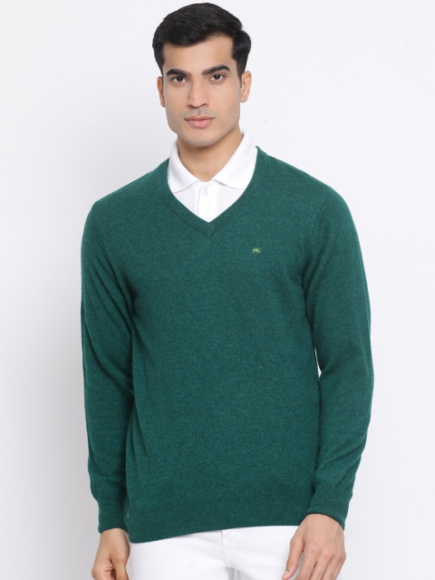 

Monte Carlo Men Green Solid Pullover Sweater