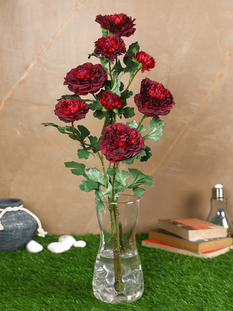 

PolliNation Maroon & Green Set of 2 Stunning Artificial Peony Flower
