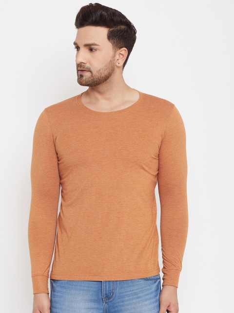 

Adobe Men Orange Solid Round Neck T-shirt