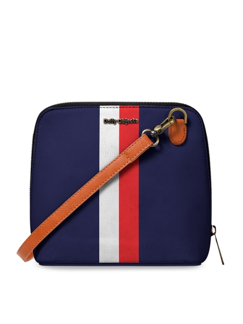 

DailyObjects Navy Blue & Red Striped Sling Bag