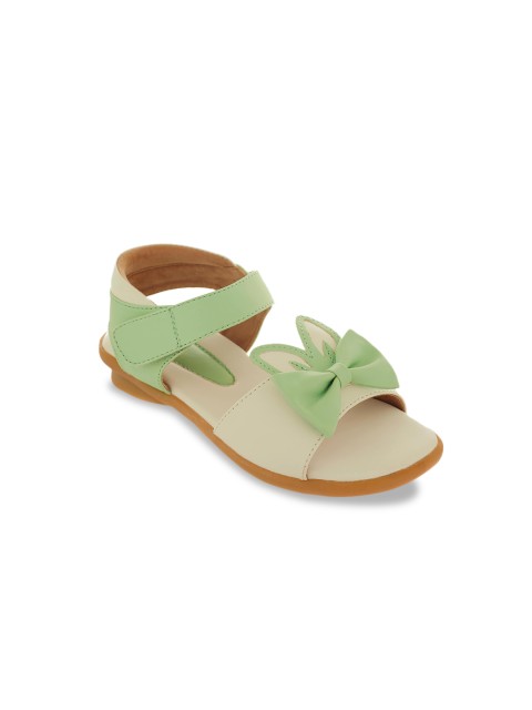 

TRENDS & TRADES Girls Green Solid Open Toe Flats